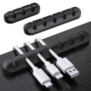 Desktop Self Adhesive USB Charging Cable Holder 3