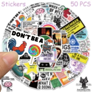 50pcs Cartoon Snarky MEME Stickers 4