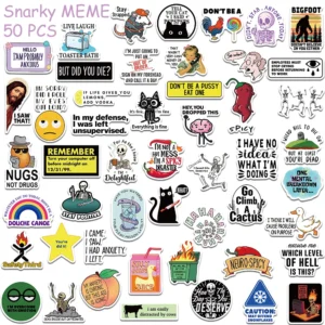 50pcs Cartoon Snarky MEME Stickers 5