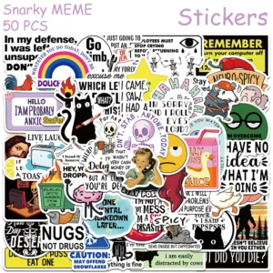 50pcs Cartoon Snarky MEME Stickers 2